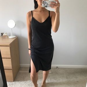 Topshop grey side slit cami slip dress 4